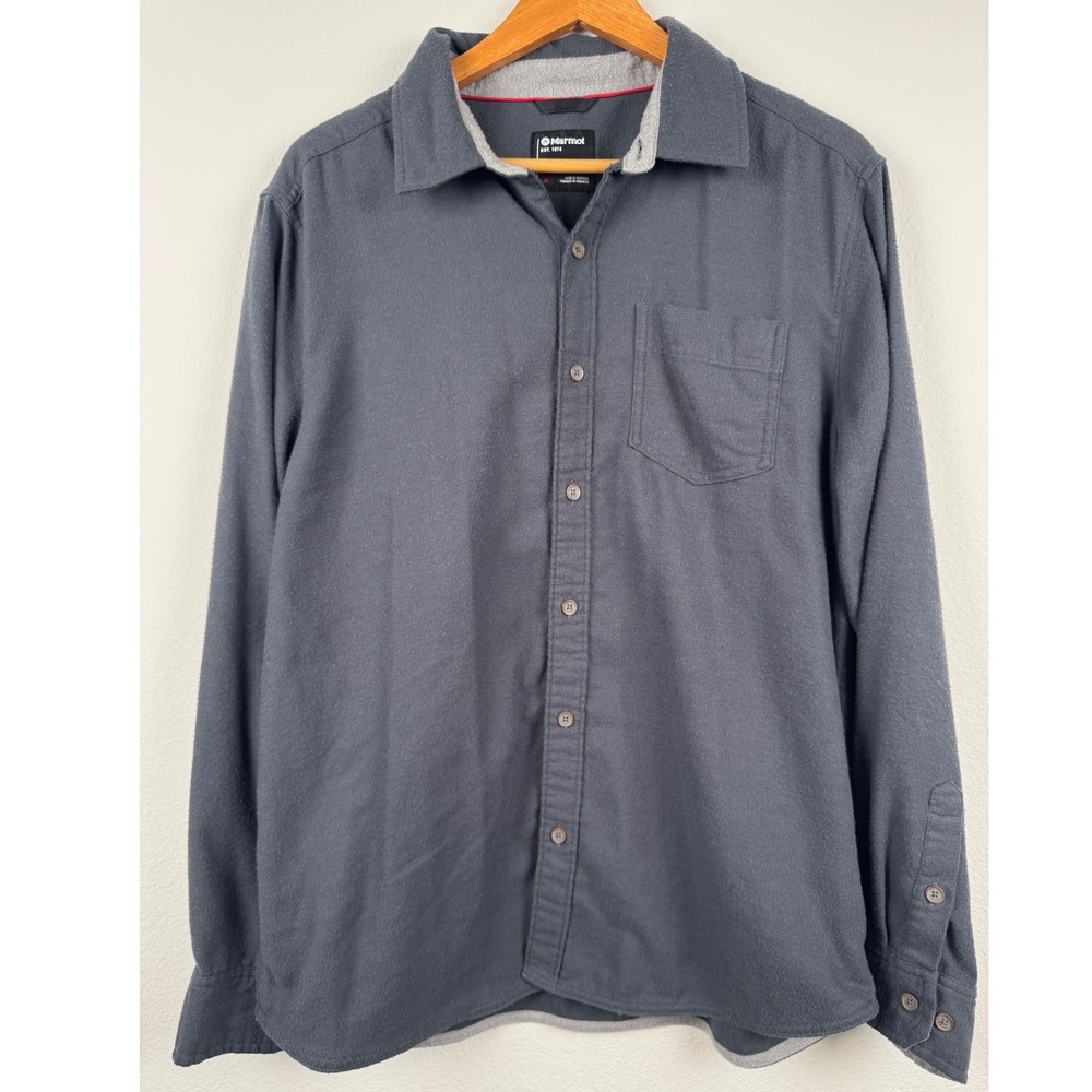 Marmot Button Down Shirt Mens Large Gray Excellent Gorpcore Outdoor Casual